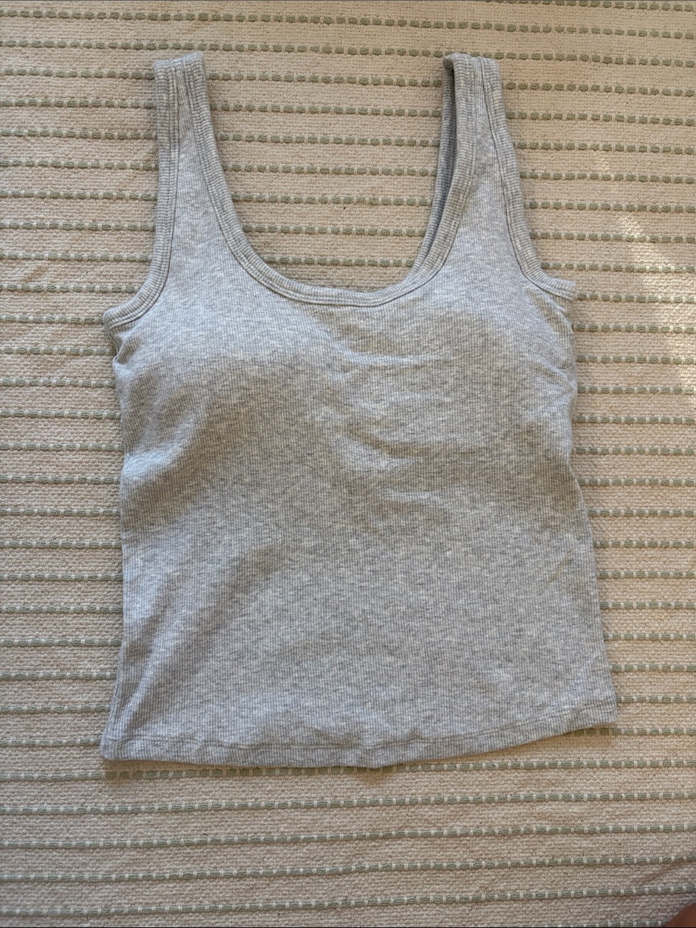 Abercrombie & Fitch Grey Ribbed Tank Top Built in Bra Size - M